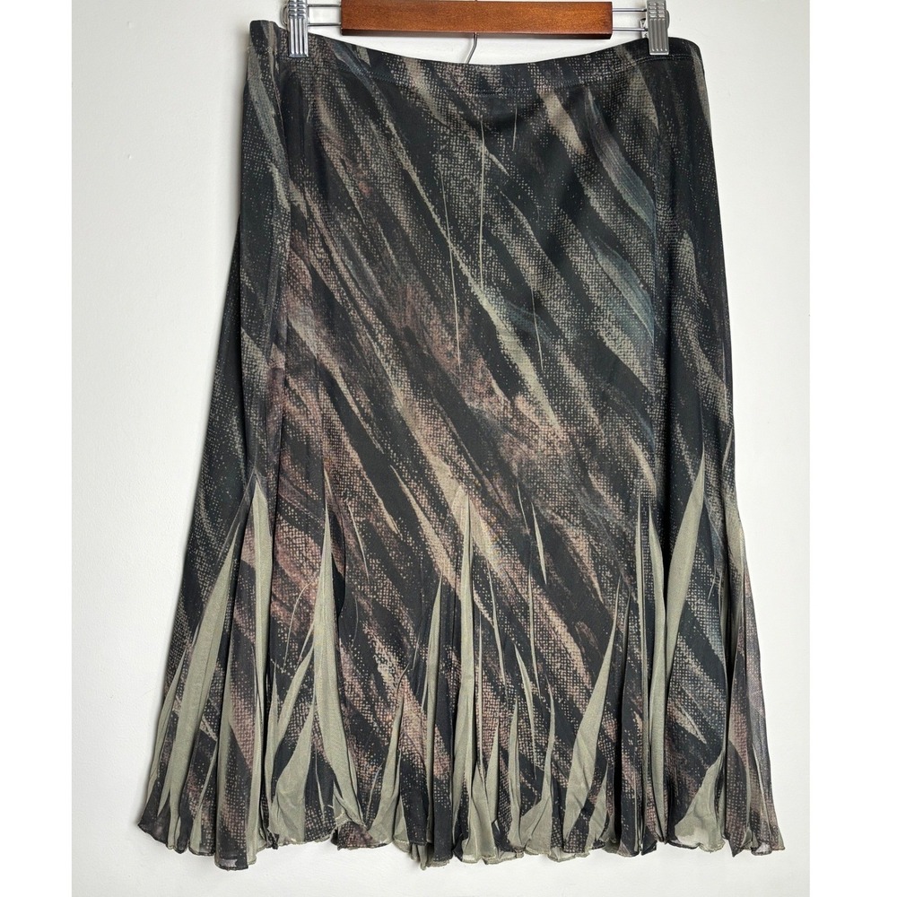Coldwater Creek Womens Forest Fairy Grunge Midi Skirt L 14-16 Mori Girl Sheer